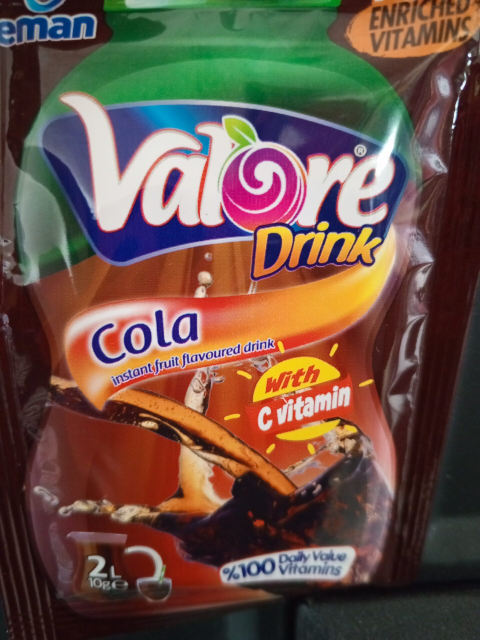 Refresco en polvo valore cola